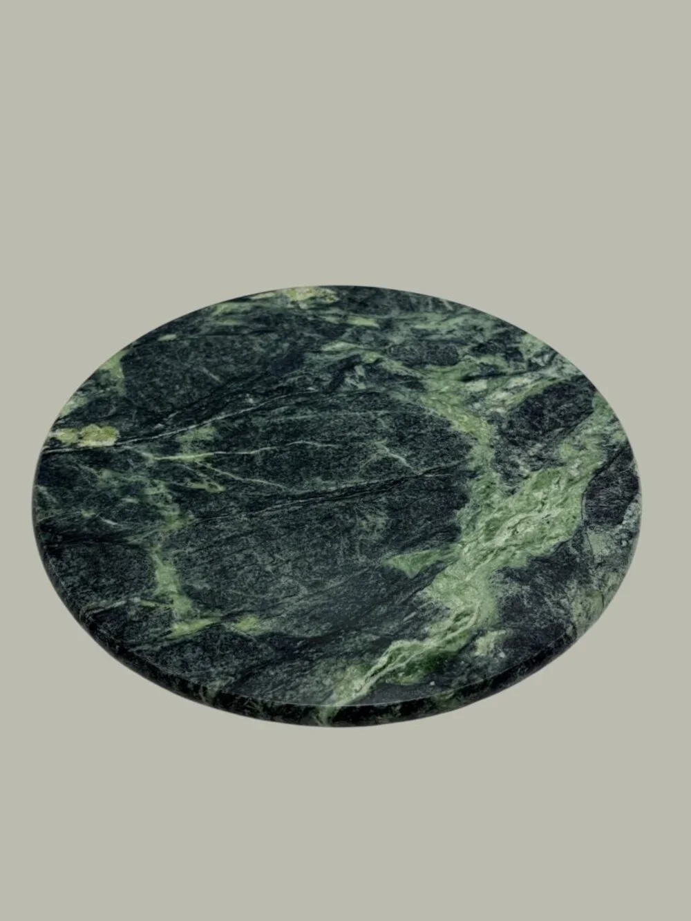 Vintage Green Marble Stone Trivet Hot Plate Round 8
